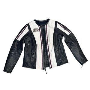 Harley Davidson Women’s Alyssa Leather Motorcycle Jacket Size L EUC